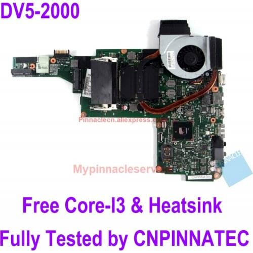 607605-001 motherboard with heatsink I3 CPU for HP Pavilion DV5 DV5-2000 instead of AMD platform 598225-001 6050A2313401