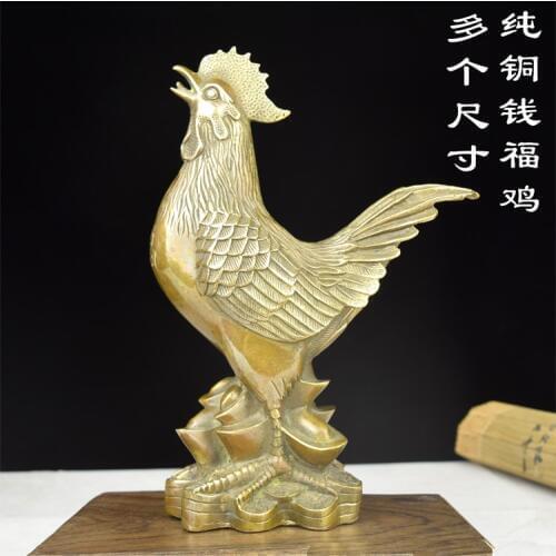 Copper The ornaments size Chicken antique crafts lucky Chicken Rooster brass gift Fu decoration