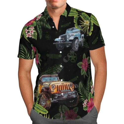 Hawaii Shirt Hawaiian beach summer Flowers Car Printed 3d Mens Shirt Harajuku Tee hip hop shirts 13
