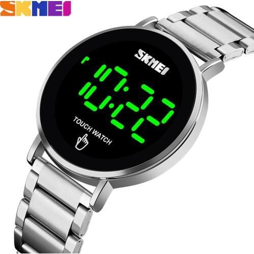 Men Watches Top Luxury Brand SKMEI touch screen Steel Watches Mens Clock Male LED Digital Watch Men relojes hombre 2019