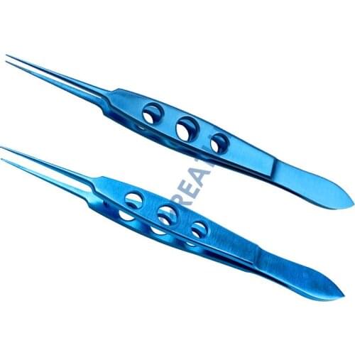 Ophthalmic Titanium Bishop-Harmon Teethless Forceps Ophthalmic Tweezer Veterinary Eye Instrument Tool