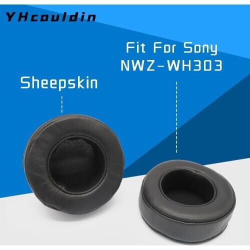 Sheepskin Earpads for Sony NWZ WH303 NWZ-WH303 Headphone Accessaries Replacemnt Ear Cushions Pads Genuine Leather