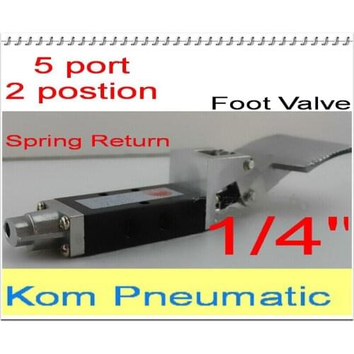 5pcs/lot Pneumatic 1/4" 1/4 inch 5 Port 2 Position 5/2 Way Air Foot Pedal Valve Manual Action ST-402A With Spring Return
