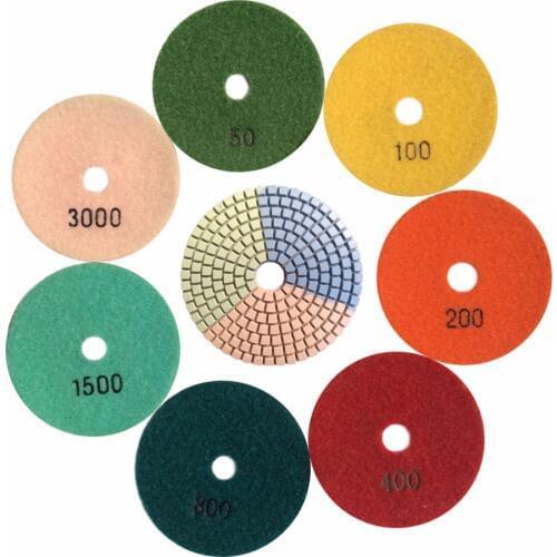 Colorful Diamond Polishing Pads 3 Inch/4 Inch Wet Polishing Grit 50-3000# For Granite Marble