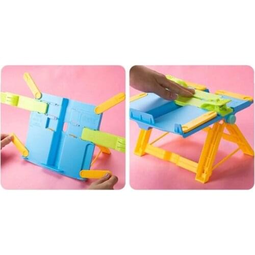 Adjustable Kids Children Reading Shelf Holder Portable Folding Book Stand Support Desk Organizer for Office School