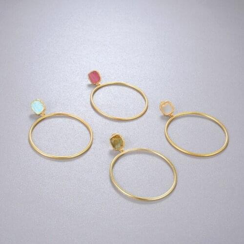 S925 Silver High-end Natural rhodolite tianhe stone labradorite large ring elegant retro earrings For Women