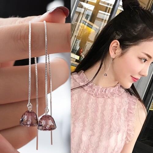 New ear line girl heart super fairy earrings Korean style temperament wild wind bell earrings net red earrings