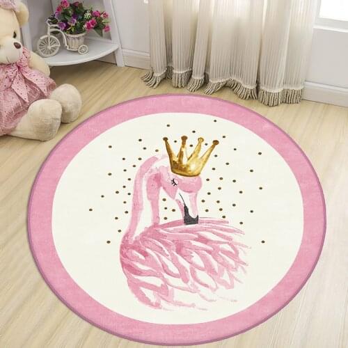 Gray Round Kids Room Rug clock numbers girl heart educational carpet
