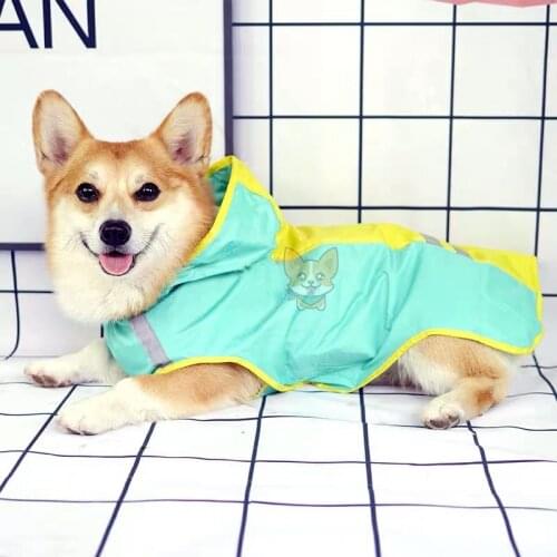 Pet Dog Reflective Raincoat For Small Medium Large Dogs Waterproof Jacket Rain Coat Clothes Corgi Labrador Schnauzer Pug CTC04
