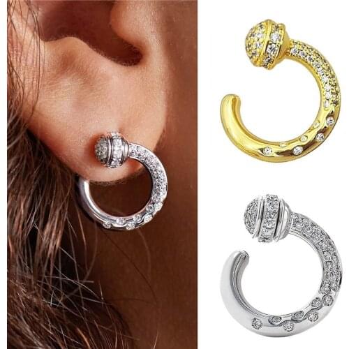 Twisted Earrings round European and American retro trend Earrings New Cross Border Earrings womens zircon jewelry