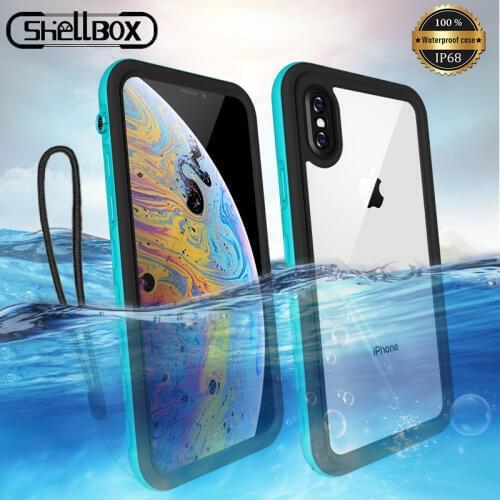 SHELLBOX IP68 Waterproof Case For iPhone 7 8 Plus XS Max XR Swimming Cover Case For iPhone 12 11 Pro Max Water proof Phone Case