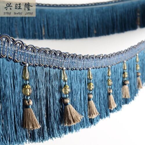 XWL 6M/Lot 13.5cm Width Curtain Lace Accessories Polyester Tassel Fringe Trim Ribbon DIY Sewing Home Textile Sofa Wedding Decor