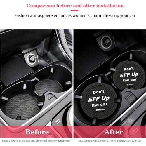 2pcs/set Car Cup Mat Waterproof Vehicle Coaster Rubber Water Cup Bottle Holder Non-slip Pad For Auto Car Interior Accessories