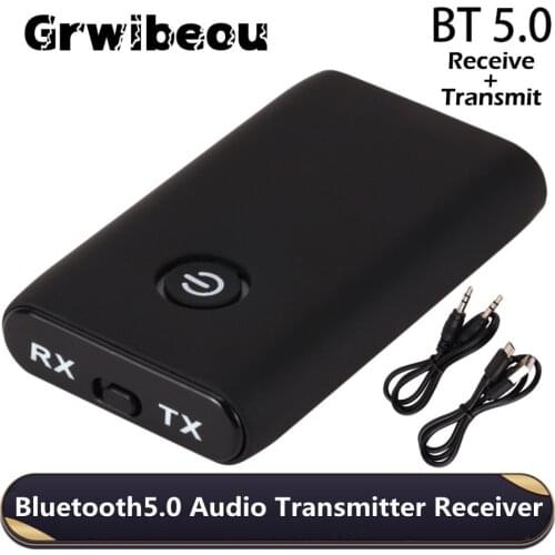 2 in 1 Bluetooth5.0 Audio Transmitter Receiver RCA 3.5mm AUX Jack Dongle Music Wireless Adapter For Car PC TV Headphones