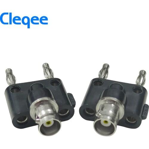 2018 Cleqee P7006 1PCS Adapter BNC Female Jack to Two Dual 4mm Banana Binding Male Connector