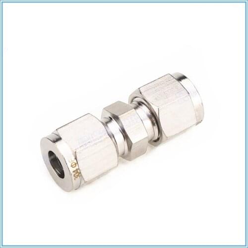 3 4 6 8 10 12mm 1/8" 1/4" 3/8" 1/2" OD Pipe 304 SS Stainless Steel Double Ferrule Tube Fitting Connector
