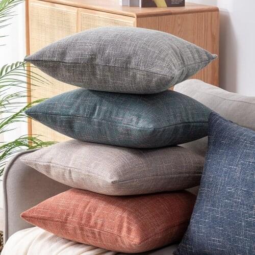30X50/45/50/60CM Plain color cushion cover rough linen cotton pillowcase sofa wasit pillow cover backrest home decor