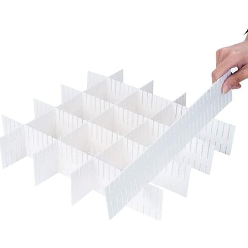 Drawer Dividers 4pcs Diy Plastic Grid Plastic Adjustable Drawer Dividers Household Storage Makeup Socks Underwear Organizer
