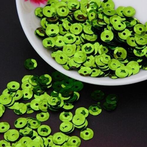 50g(1650pcs) 8mm Cup Sequin for Craft Silver-based Embossing Light Green Spangles