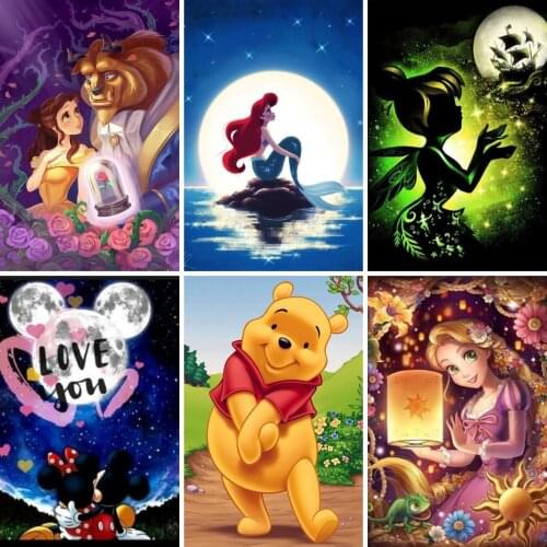 5d Diamond Painting Full Drill Disney Beauty and the Beast Belle Princess Cross Stitch Handmade Resin Diy Home Decor Gift Mosai