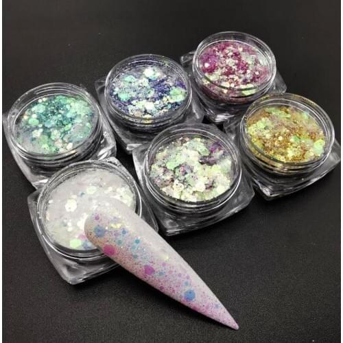 Fantastic Chameleon Hexagon 3D Sequins Colorful Nail Art Glitter Nail Mermaid Glitter Flakes Polish Manicure Nail Accessories