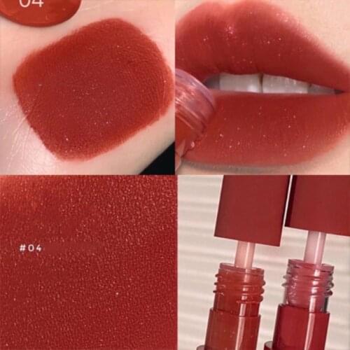 6 Color Lip Glaze ins Popular Velvet Matte Makeup Waterproof Long-wearing Sweatproof No Stick Cup Milk Tea Color Lip Glaze TSLM2