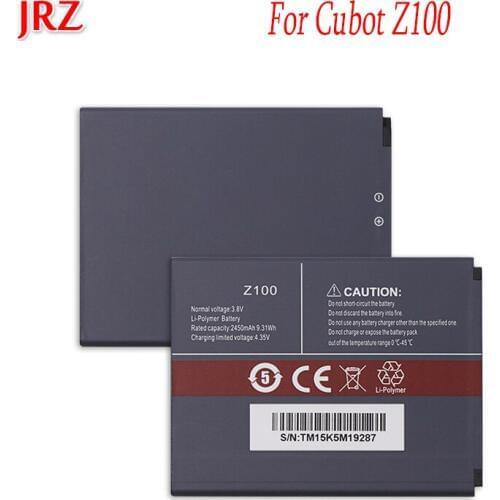 JRZ LOT=10PCS 3.8V 2450mAh battery For Cubot Z100 phone High quality Replacement Batteries Bateria