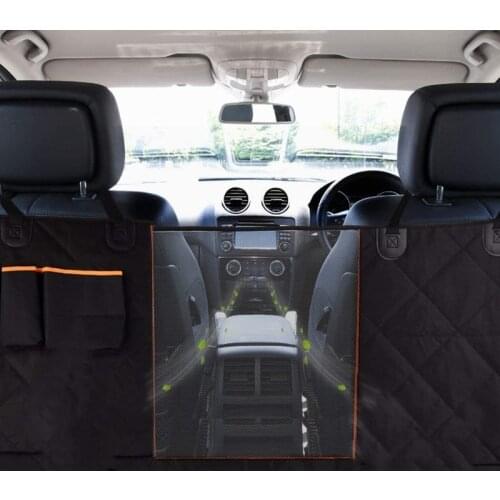 Dog Car Seat Cover Pet Mat Trunk Cargo Cushion Hammock Waterproof Dirt-Resistant With 2 Pockets and Viewing Window Anti-Skid