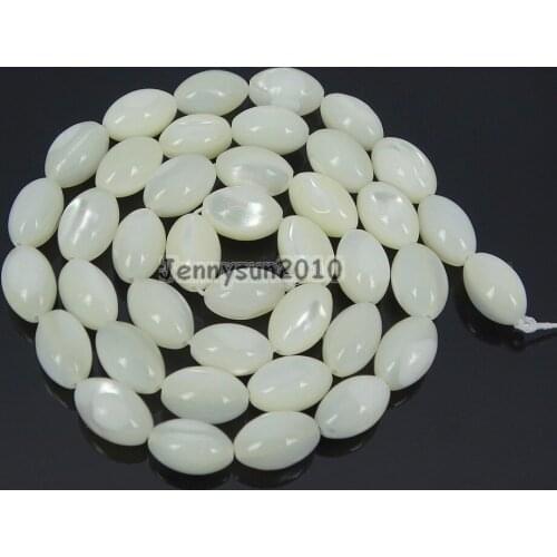 Natural White Mother Of Pearl MOP Stones 7x10mm Rice Loose Beads 15'' Strand for Jewelry Making Crafts 5 Strands/Pack