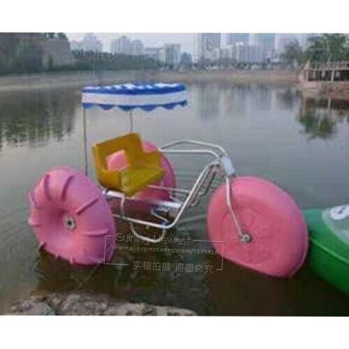 Cheap Price Water Sports Games Waterpark Amusement Park 3 Wheels Tricycle Bicycle Aqua Cycle Sea Pedal Boat Bike Water Trike