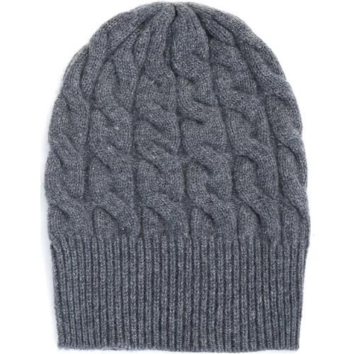 2020 New Autumn Winter Women Hats 100% Cashmere Knitted Headgears Soft Warm Fashion Thick Hat 3Colors High Quanlity