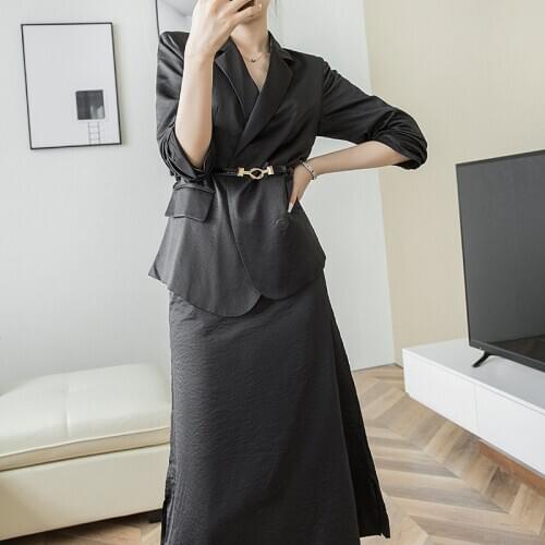 New arrival comfortable personality skirt suits loose suit and long a-line skirt high quality work style stain skirt suits