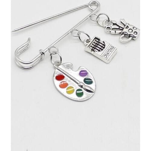 New painter tools-palette and brush cigarette personality brooch art jewelry gift brooch
