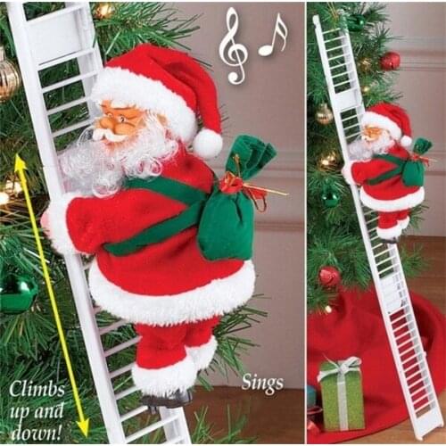 Christmas Hanging Decoration Santa Claus Electric Climb Ladder Hanging Decoration Christmas Tree Decoration