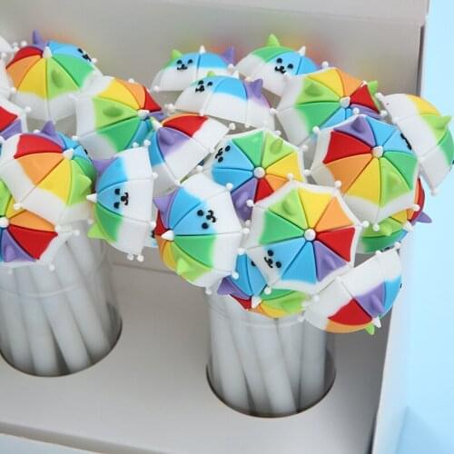 36 pcs/lot Creative Umbrella Gel Pen Cute 0.5 mm black ink Signature Pen School Office writing Supplies Promotional Gift