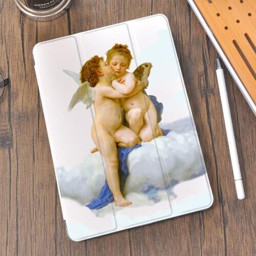 Cute Angel For Air 4 iPad Pro 2020 Air 2 Case With Pen Holder 8th Generation 7th 12.9 Pro 2018 Mini 4 5 Silicone Cover for 10.5