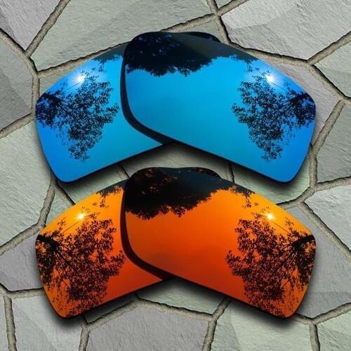 Sky Blue&Red Orange Sunglasses Polarized Replacement Lenses for Oakley Gascan