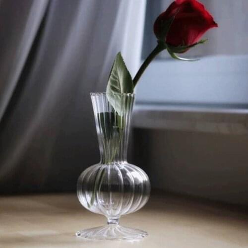 1pc Nordic Glass Flower Vase Bubble Bottle Shaped Flower Bottle Creative Transparent Hydroponic Vase Wedding Home Decor