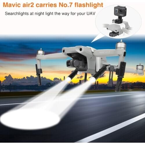 LED Flash Night Flight Searchlight Landing Gear Legs Extension Bracket Kit for DJI Mavic Air 2 Drone Camera Extend Mount Adapter