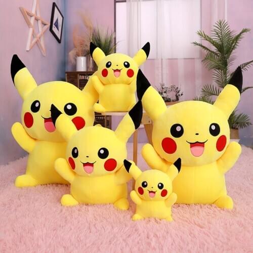 TAKARA TOMY Pokemon Pikachu plush doll Japanese anime very cute Pikachu toy childrens collection toy Christmas birthday gift