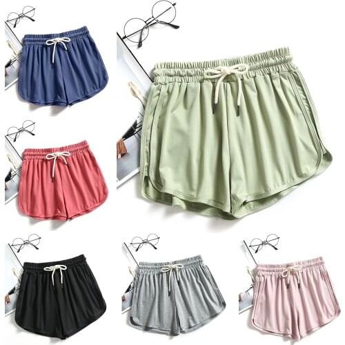 Womens Sports Shorts Elastic Drawstring Summer Beach Shorts Bike Running Yoga Athletic Shorts Gym Workout Activewear Dropship