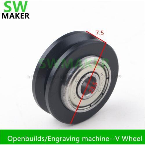 1pcs Solid V Delrin Wheel For V Rail V Slot Aluminium Linear Extrusion 3D printer Openbuilds Engraving machine 625 bearing