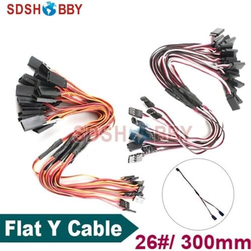 10pcs* 26#/ 26AWG Flat Extension Y Cable 300mm