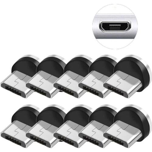 10PCS/SET Round Magnetic Cable Plug 8 Pin Micro-USB Plugs Fast Charging Phone Magnet Charger Plug