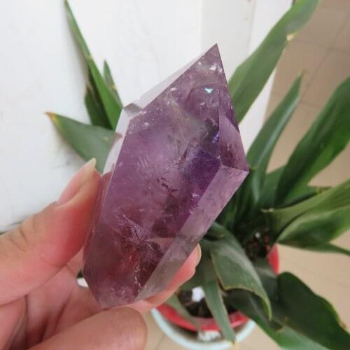 118g Rare Brazil Natural Amethyst Quartz Crystal Point Wand Double Terminated Polished Reiki Healing natural stones and minerals