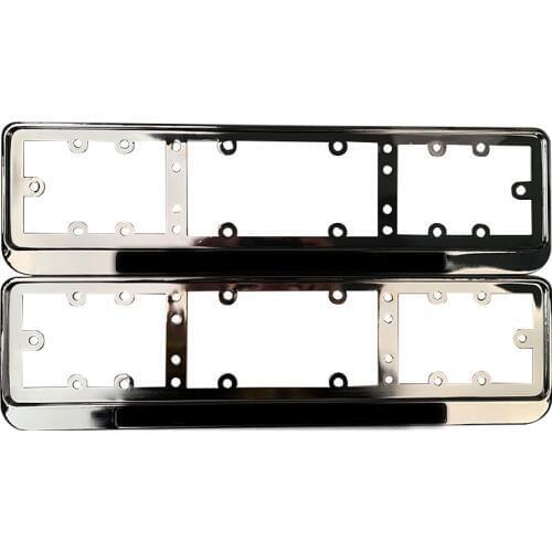 2pcs For EU Car License Plate Frame metal Car License Plate Frame Number plate Holder