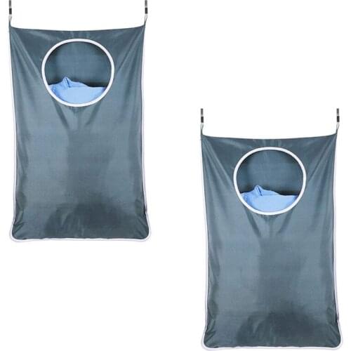 2 Pcs Hanging Laundry Hamper Bag,Over the Door High Capacity Laundry Hamper,for Holding Clothes&Saving Space