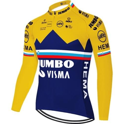 2021 champion pro team JUMBO VISMA mallot ciclismo long sleeve summer spring camisa de ciclismo Men 자전거 져지