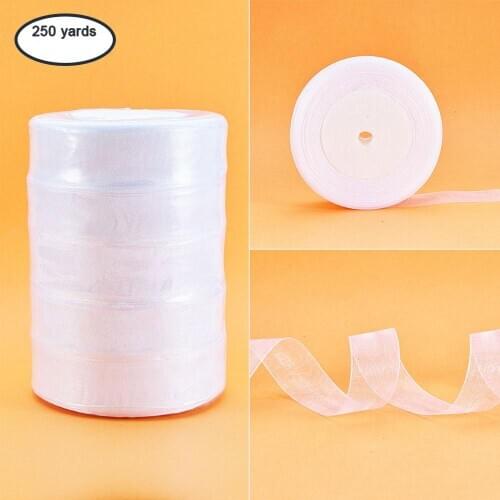 250yard 1" Organza ribbon for Wedding Christmas Birthday Party Hair Decoration Gift Wrapping Ribbons Lace Crafts Bow DIY Making