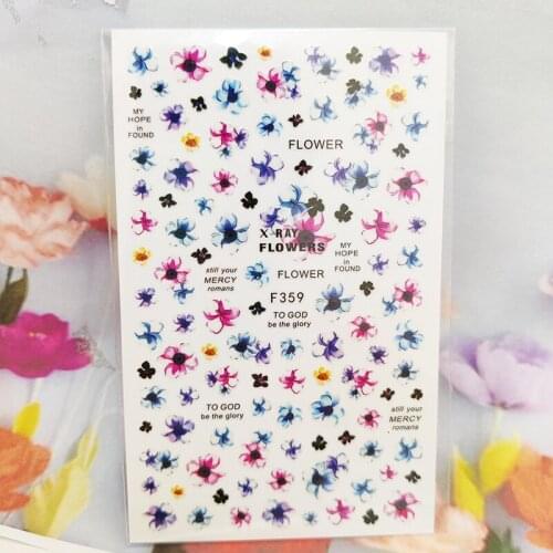 3D Nail Stickers Interesting Design Nail Foil Beautiful Color Flowers Glue Sticker for Manicure Cute Nail Art Decoration